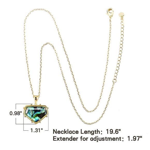 Abalone Shell Necklaces for Women- Handmade Healing Stone Green Crystal Necklace - Picture 5 of 8